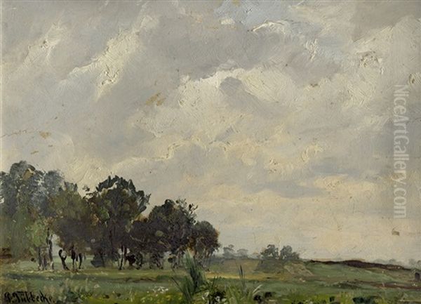 In Den Wiesen Bei Gaberndorf Oil Painting by Paul Wilhelm Tuebbecke