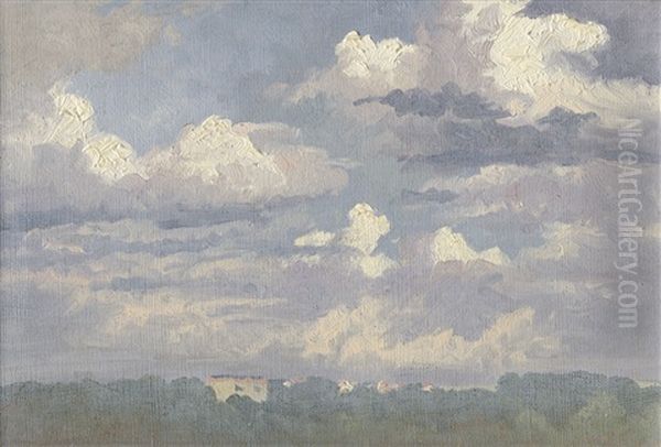 Sommerwolken Uber Dem Weimarer Land Oil Painting by Paul Wilhelm Tuebbecke