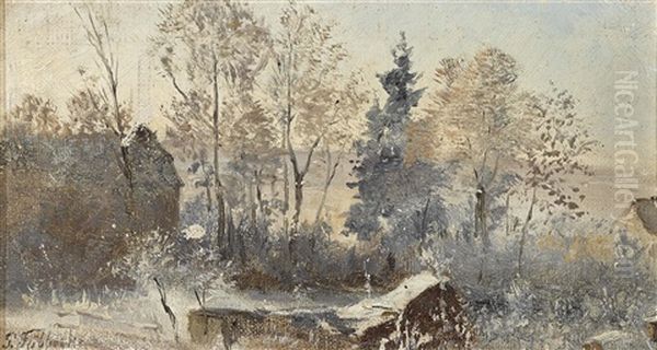 Winterliche Dorflandschaft by Paul Wilhelm Tuebbecke