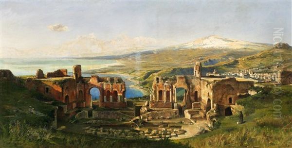 Taormina Oil Painting by Max (Prof.) Tubenthal