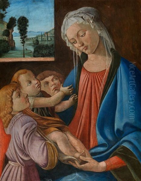 Madonna Mit Kind Und Zwei Engeln Oil Painting by Biagio d'Antonio Tucci