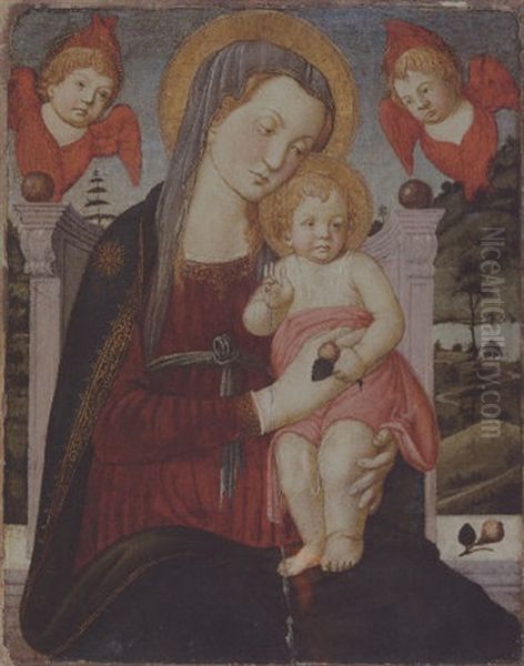 The Madonna And Child Enthroned Oil Painting by Biagio d'Antonio Tucci