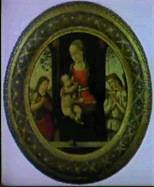 Madonna Col Bambino, S.giovannino E Un Angelo Oil Painting by Biagio d'Antonio Tucci