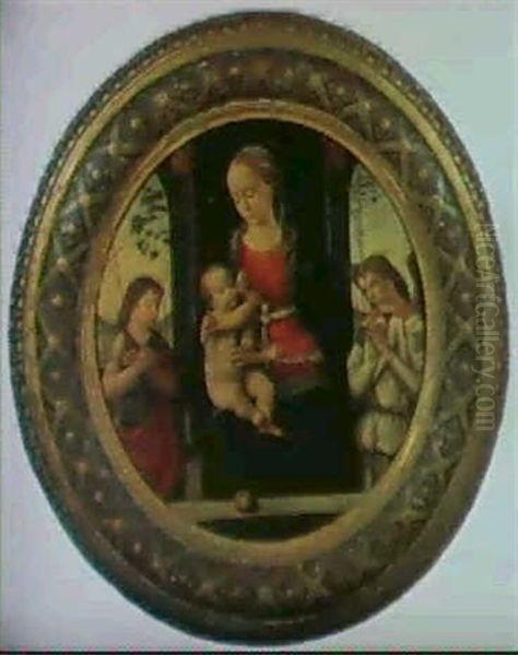 Madonna Col Bambino, S. Giovannino E Un Angelo Oil Painting by Biagio d'Antonio Tucci