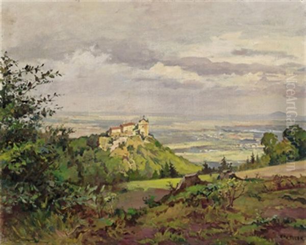 Blick Ins Tal Oil Painting by Karl Tucek