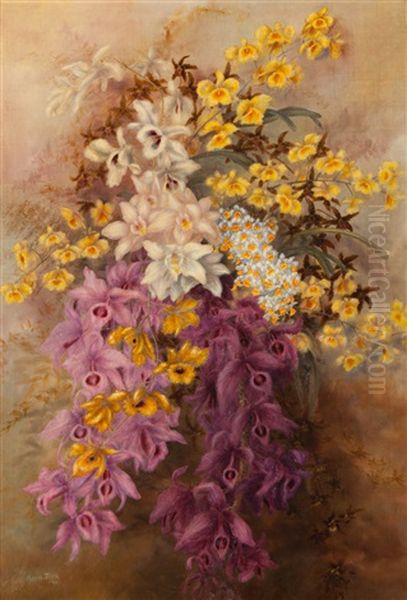 Orchids Oil Painting by Marie Tuck