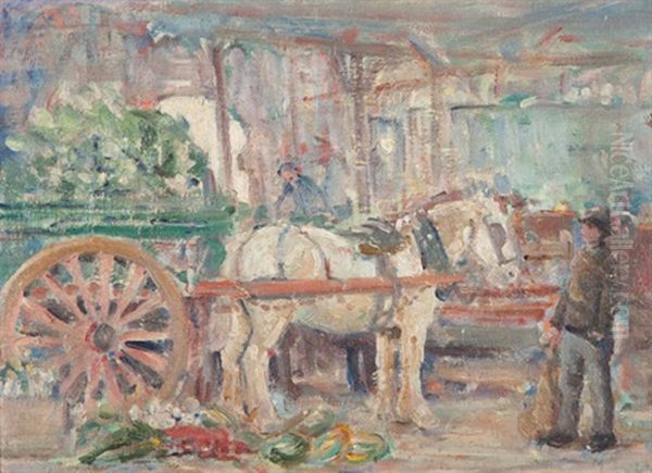 Central Adelaide Market Oil Painting by Marie Tuck