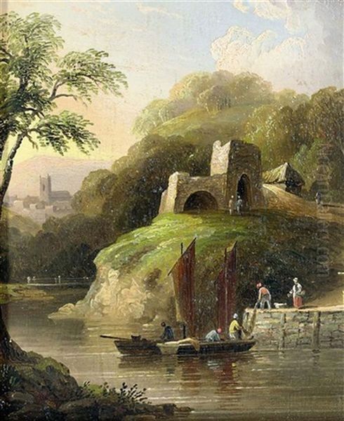 Landkey Lime Kilne, North Devon (+ Cottage Scene Near Exeter; Pair) by John Wallace Tucker