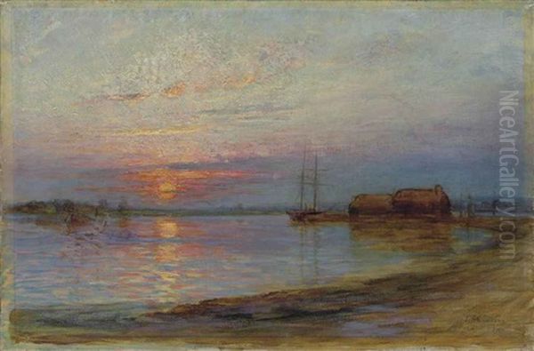 Sunset Oil Painting by Tudor St. George Tucker