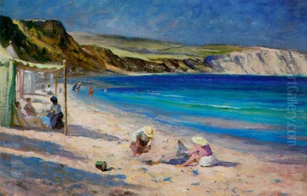 Our Tent At Swanage Oil Painting by Tudor St. George Tucker