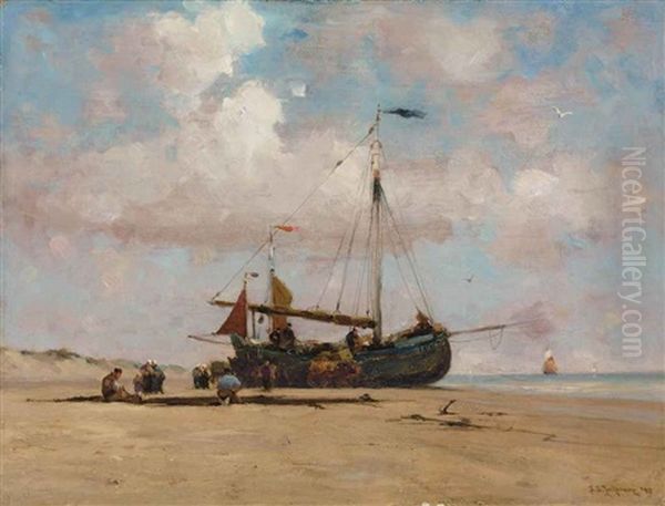 The Beached Boat Oil Painting by Stephen Salisbury Tuckerman