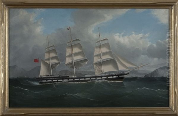 The British Clipper Ship Sobaron Off Dover by Frederick Tudgay