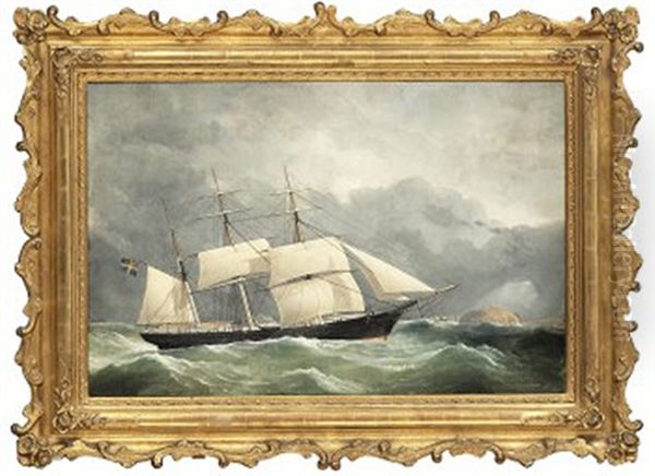 Skeppsportratt Av Fartyget Avik Oil Painting by Frederick Tudgay