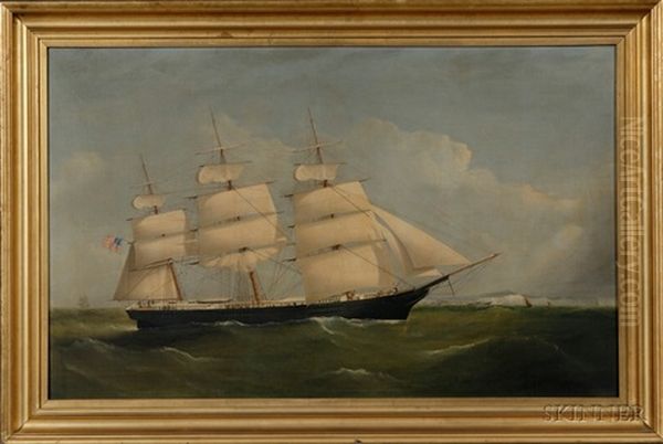 Portrait Of The Clipper Ship Emily Farnum Off Dover Oil Painting by Frederick Tudgay