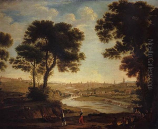 A View Of The City Of Dublin From Chapelizod Oil Painting by Joseph Tudor