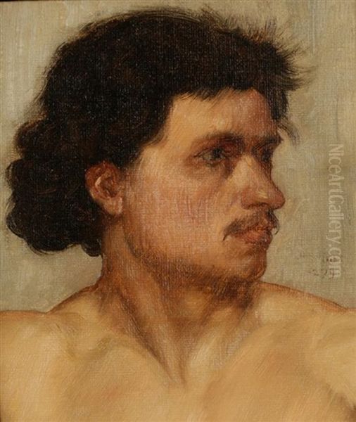 A Portrait Of A Young Man Oil Painting by Henry Scott Tuke