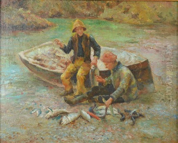 The Good Catch Oil Painting by Henry Scott Tuke