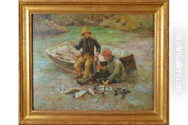 The Good Catch Oil Painting by Henry Scott Tuke