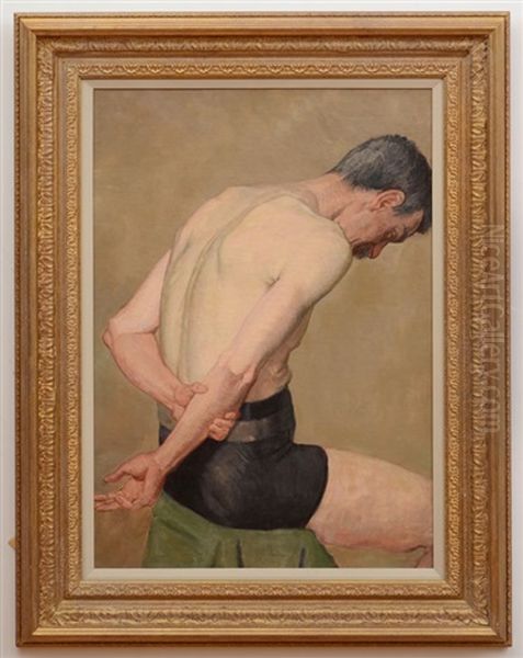 Portrait Of A Seated Man Oil Painting by Henry Scott Tuke