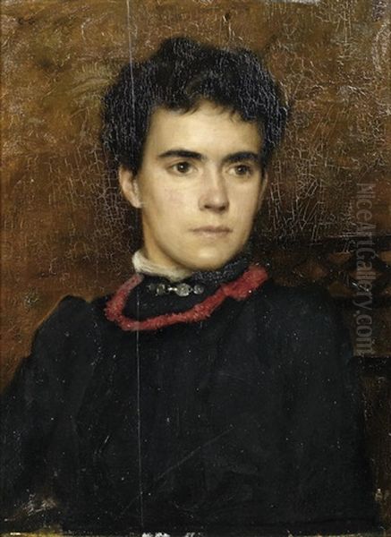 Portrait Of Charlotte Genn Oil Painting by Henry Scott Tuke