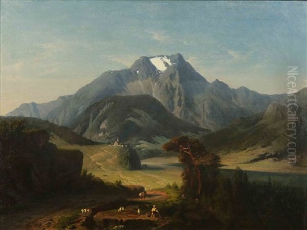 Vue Probable Des Alpes Suisses Oil Painting by Lancelot Theodore Turpin De Crisse