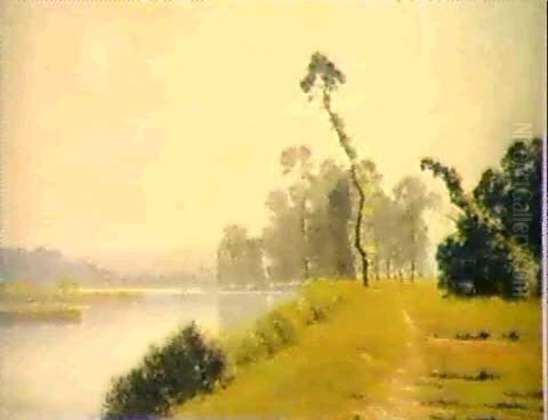 Flusslandschaft Oil Painting by Charles Emile Turretini