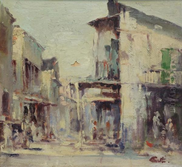 French Quarter,new Orleans Oil Painting by Arnold E. Turtle