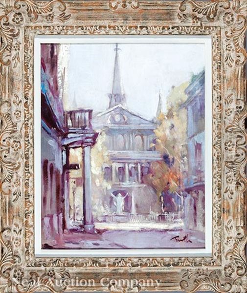 Pere Antoine's Garden, St. Louis Cathedral Oil Painting by Arnold E. Turtle