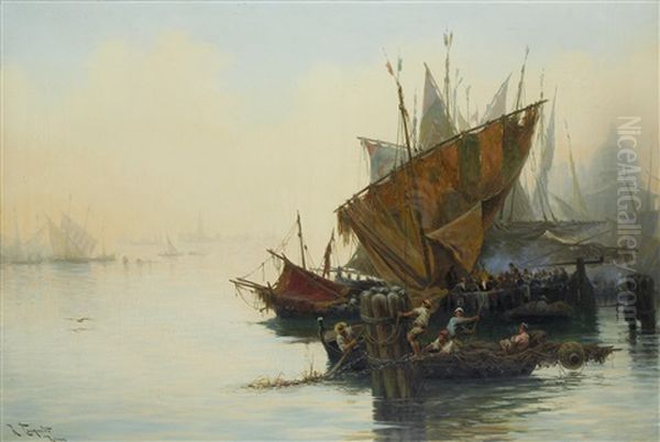 The Misty Lagoon, Venice Oil Painting by Ramon Tusquets Maignon