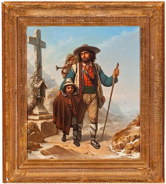 Escenas Italianas (pair) Oil Painting by Ramon Tusquets Maignon