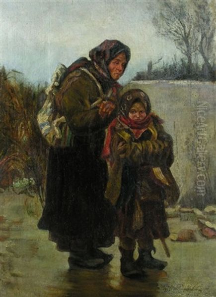 Mutter Und Kind Oil Painting by Ivan Ivanovitch Tvoroshnikov