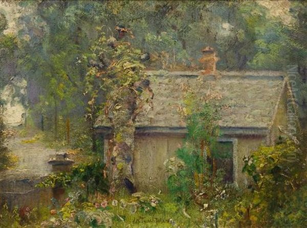 A Quiet Cottage Oil Painting by John Henry Twachtman