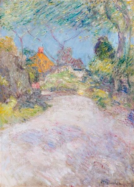 The Back Road Oil Painting by John Henry Twachtman