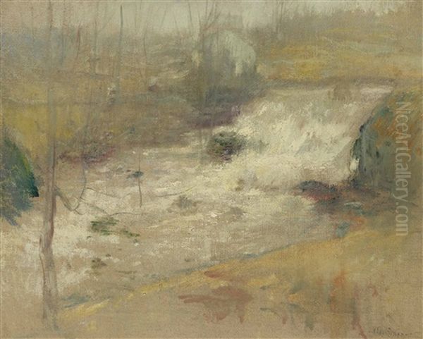 Spring Freshet Oil Painting by John Henry Twachtman