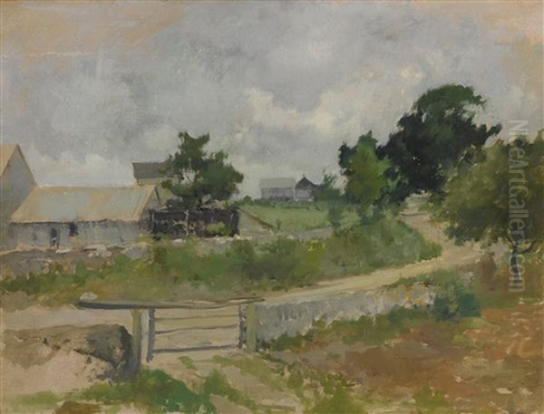 The Farm, Branchville Oil Painting by John Henry Twachtman