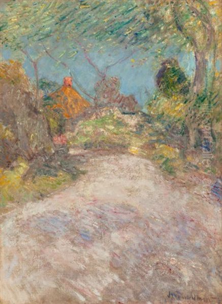 The Back Road, Circa 1890s Oil Painting by John Henry Twachtman