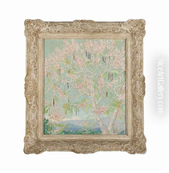 Spring First Pink Show Oil Painting by William Twigg-Smith