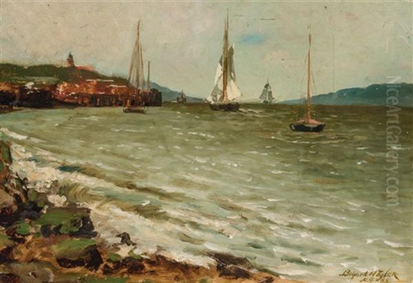 Boats On The Hudson Oil Painting by Bayard Henry Tyler