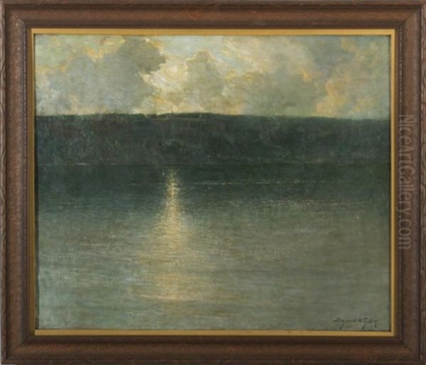 Late Afternoon Sun Over The Palisades Oil Painting by Bayard Henry Tyler