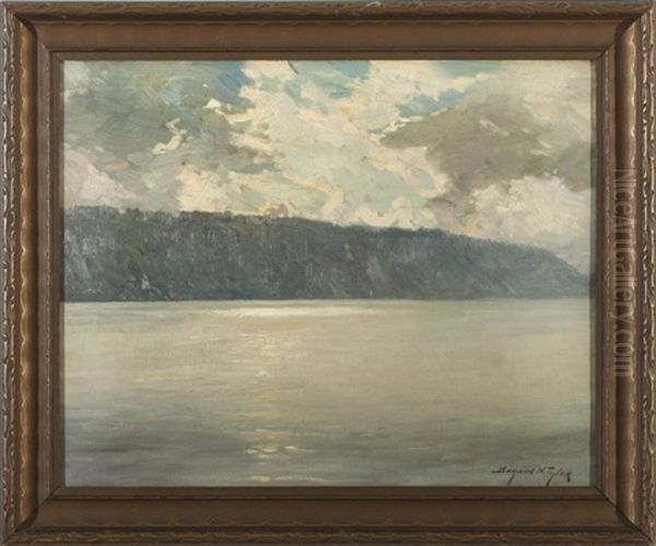 The Hudson River With Sunlight On The Palisades Oil Painting by Bayard Henry Tyler