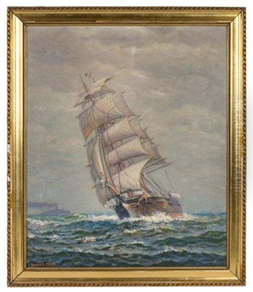 Clipper Nearing Port Oil Painting by James Gale Tyler