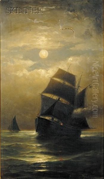 Moonlit Sail Oil Painting by William Tyler