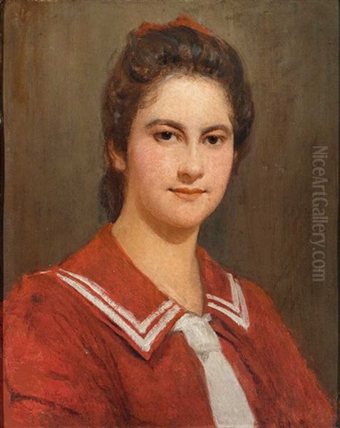 Portrait Einer Jungen Frau, Vermutlich Die Tochter Des Kunstlers Oil Painting by Georg Tyrahn