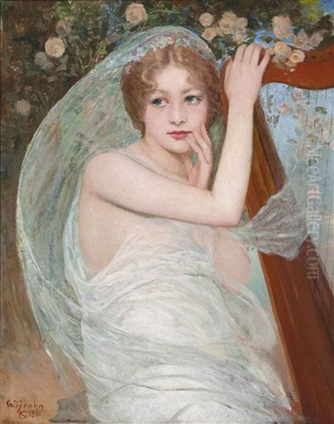 A Spring Muse Oil Painting by Georg Tyrahn