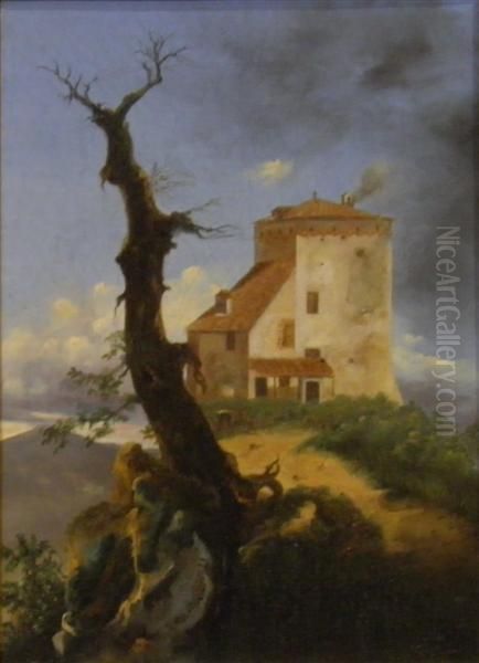 Paesaggio Con Alberi Oil Painting by Domenico Bresolin