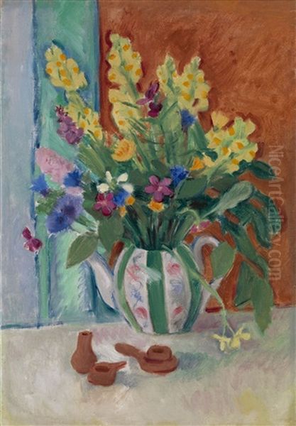 Still Life With Flowers Oil Painting by Nikolai Andreevich Tyrsa