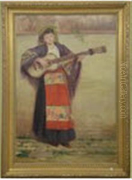 Jeune Musicienne Oil Painting by Medard Tytgat