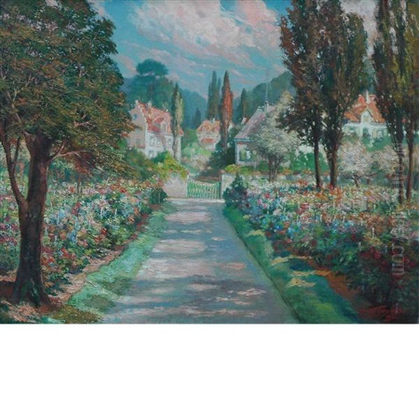 Jardin Fleuri Oil Painting by Medard Tytgat