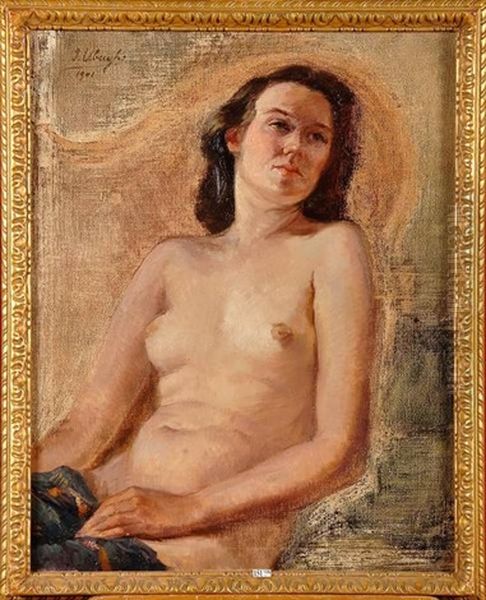 Nu Feminin Oil Painting by Jean C. Ubaghs