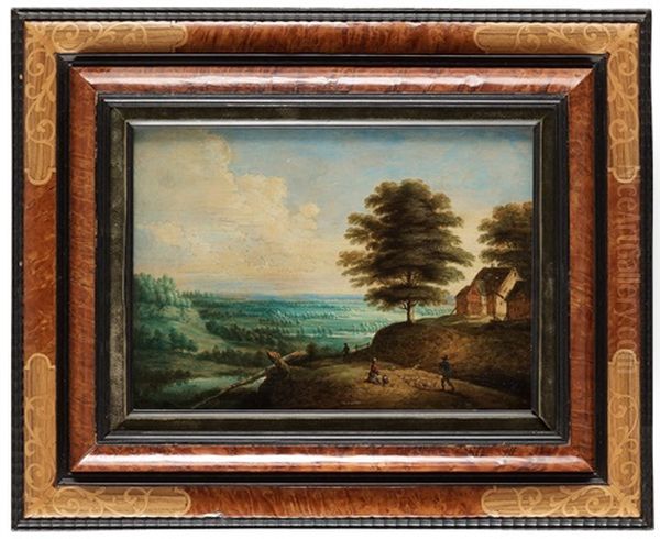 Landscape With A Shepherd And Shepherdess Oil Painting by Lucas Van Uden